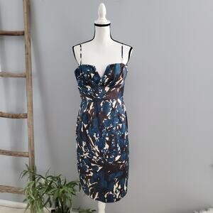 Donna Ricco Floral Pattern Spaghetti Strapped Dress 12